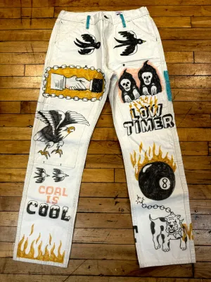 Low Bulk Material WE DIG COAL - Natural Mt Vernon Duck Double Knee Work Uniform  Chino Size 36" running a 34"