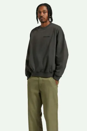 Embroidered Heavy Weight Crew Washed Black Removable