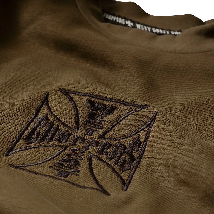 West Coast Choppers Parts Crewneck - Olive Green Smart Layer