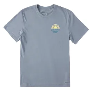 Men's Sunset on the Water Short Sleeve Crusher Tee All-day Comfort Roomy Waist