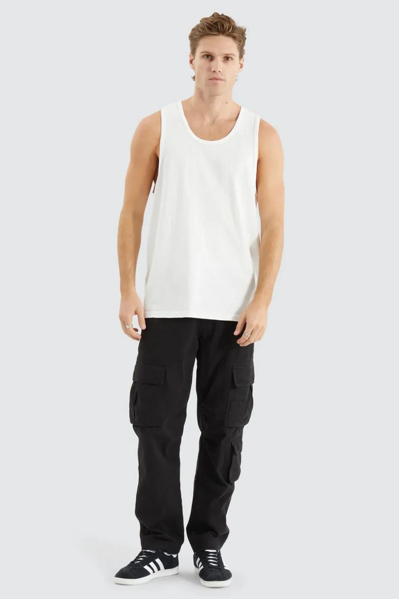 Asheville Relaxed Singlet Natural White Stylish Dress