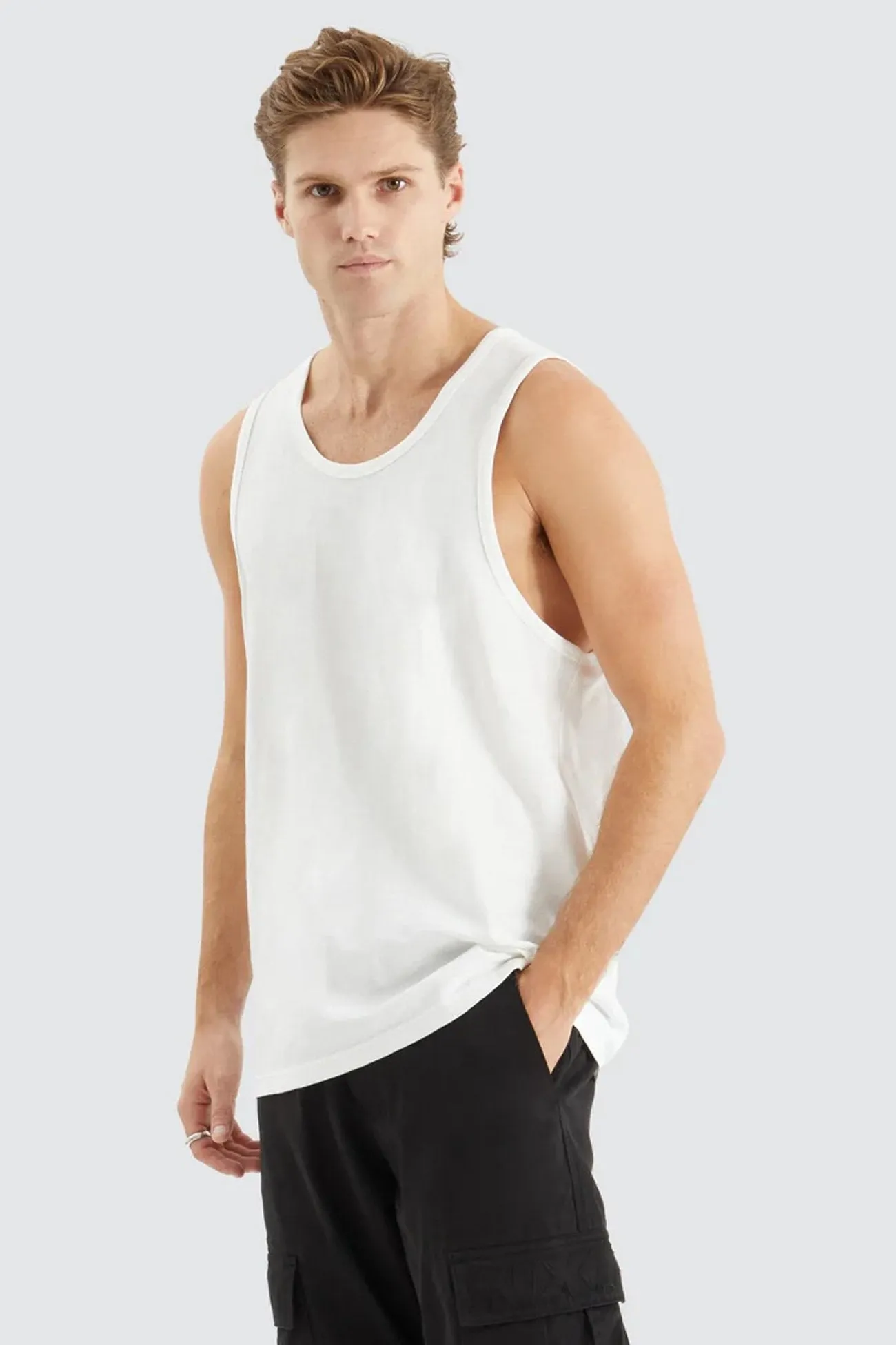 Mediterranean Air Soft Motion Asheville Relaxed Singlet Natural White