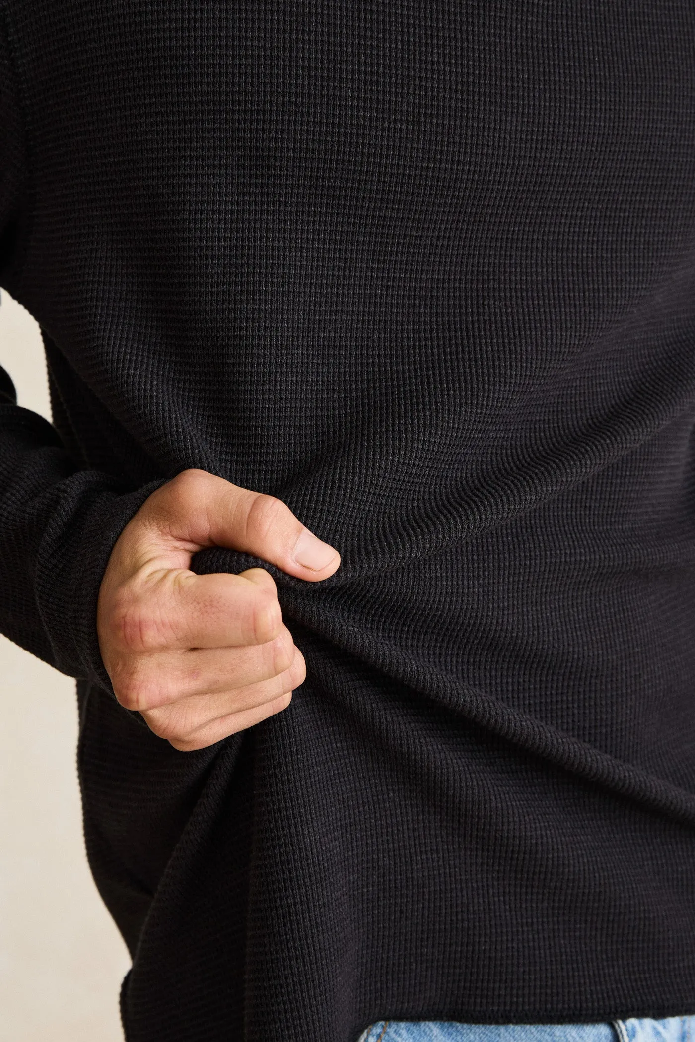 Gentle Tone Classic Waffle Knit Vintage Black