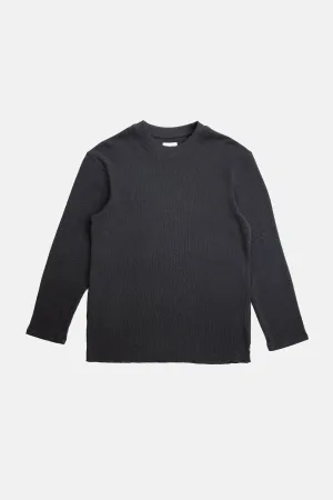 Relaxed Armhole Fit Weekend Style Classic Waffle Knit Vintage Black