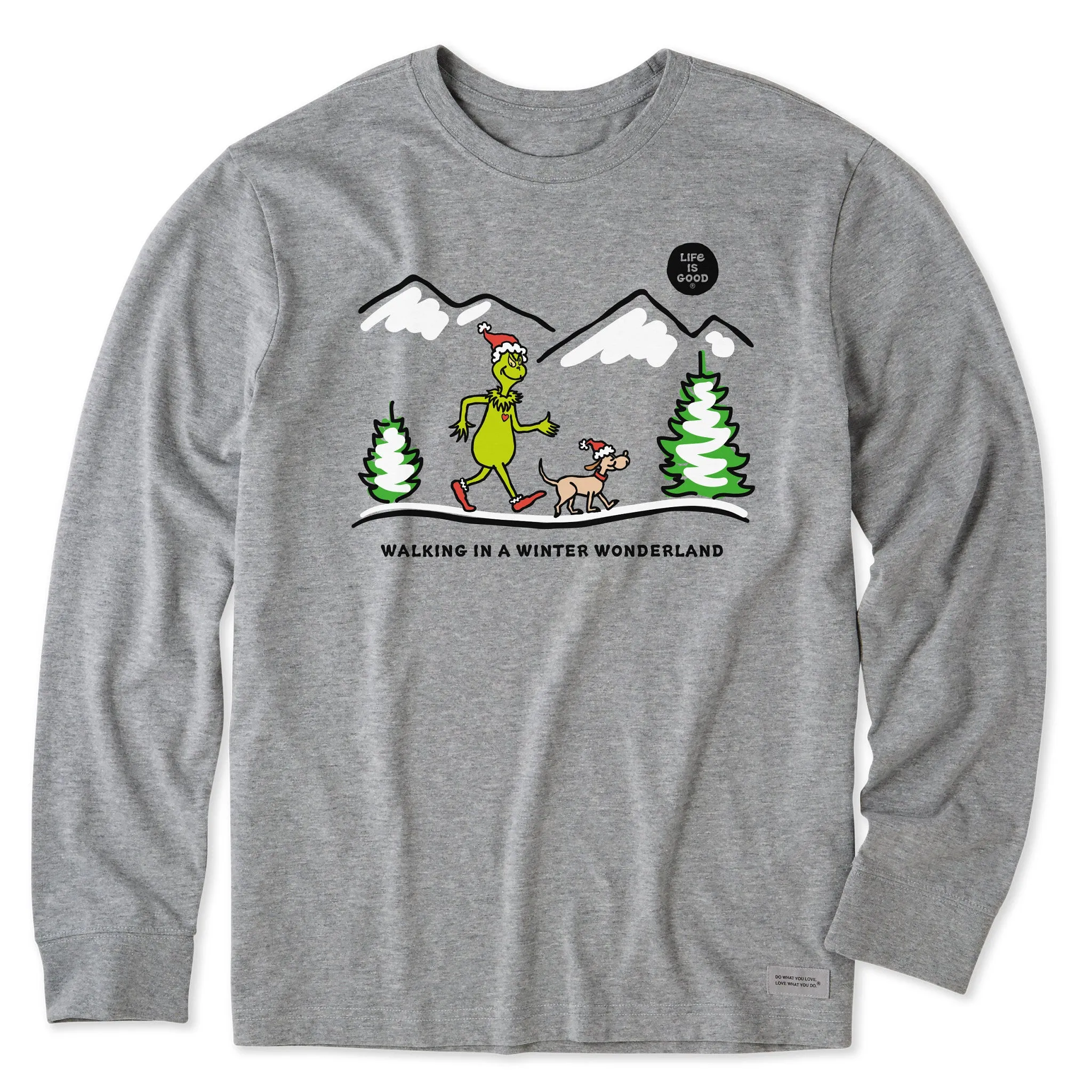 Machine washable Men's Grinch and Max Scape Long Sleeve Crusher Tee