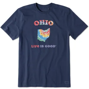 Casual Flex Design Men's Tie Dye Ohio Short Sleeve Crusher Tee
