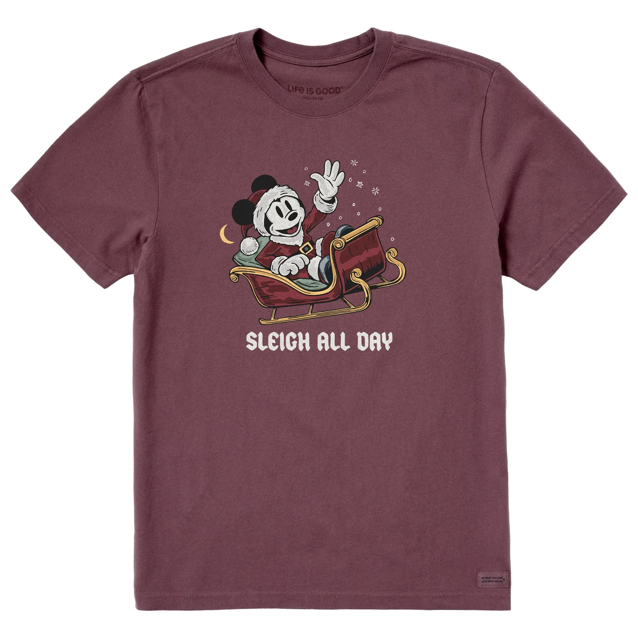 Men's Sleigh All Day Santa Short Sleeve Crusher Tee Relaxed and Easy Short sleeved breeziness