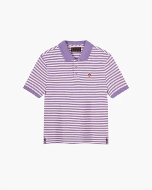 SoftTouch Texture Apple Crew Stripes Polo Purple