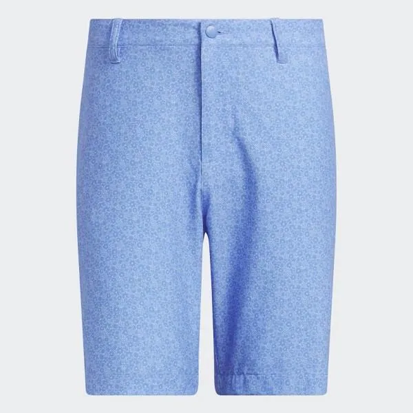 Gusseted Crotch Design ADIDAS ULTIMATE365 NINE-INCH PRINTED GOLF SHORTS - BLUE FUSION/WHITE