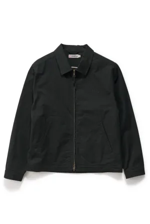Bomber Cut Unlined Canvas Zip Jacket Black