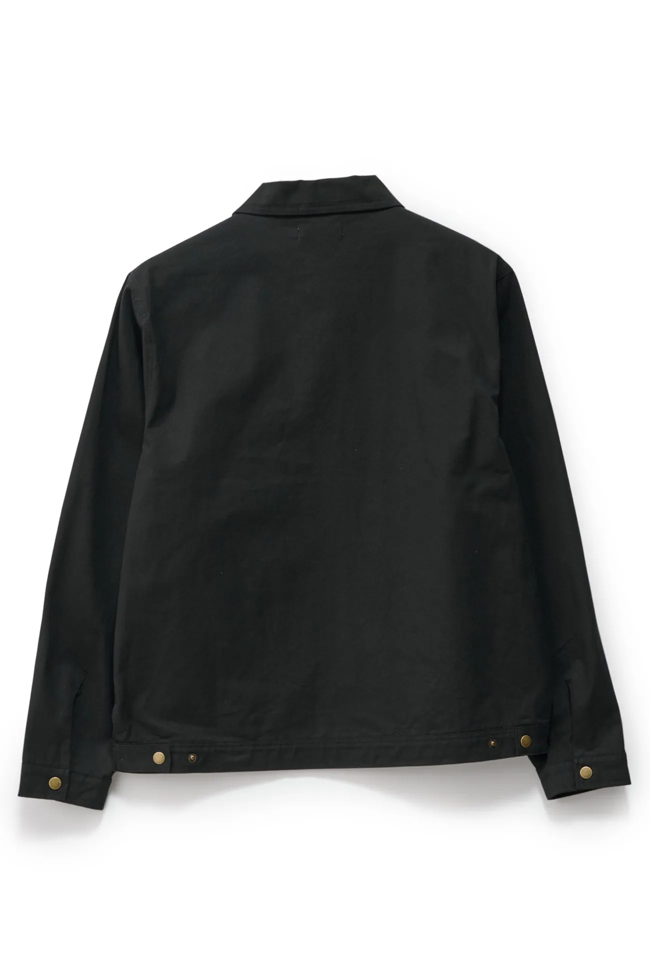 Sunday Walk Style Unlined Canvas Zip Jacket Black