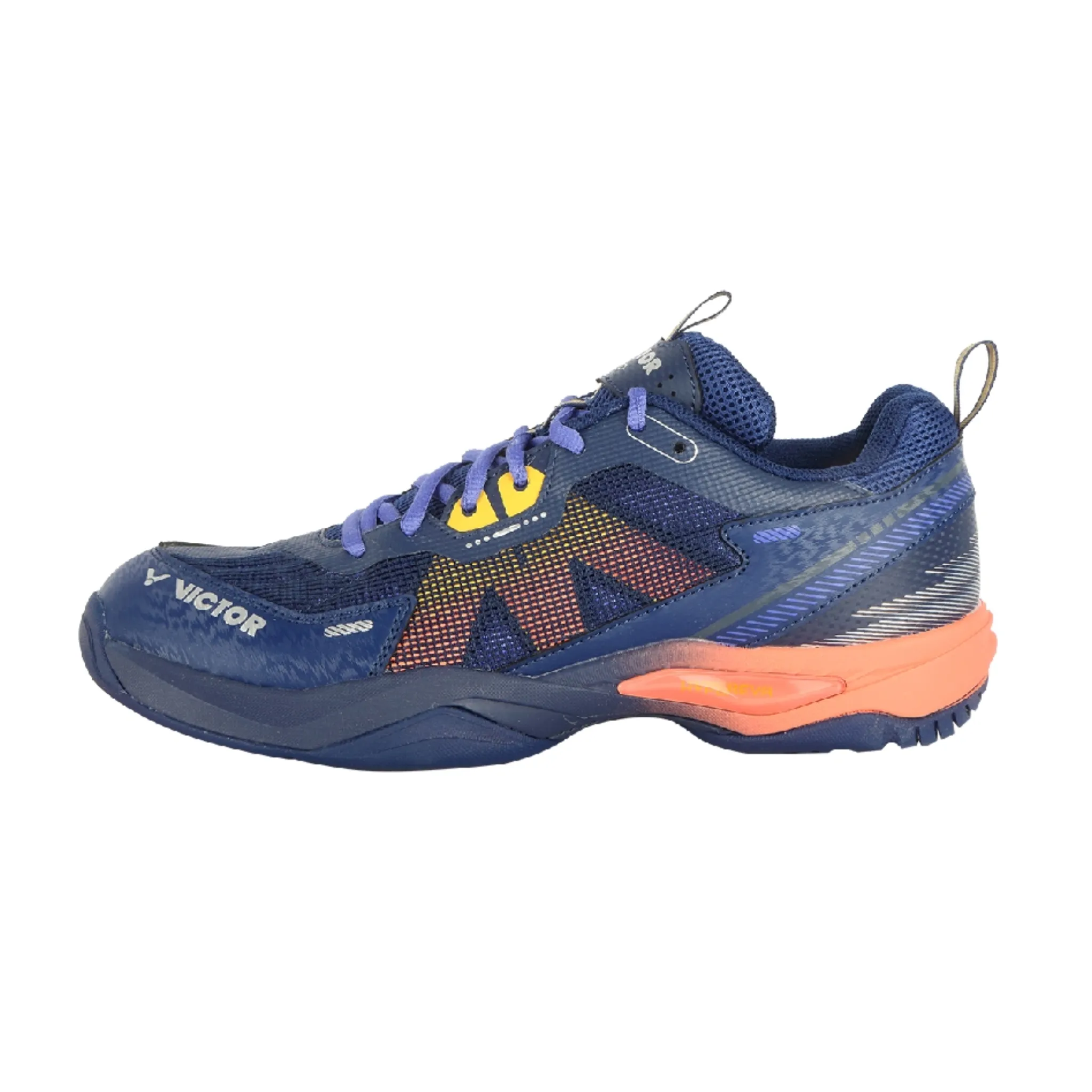 Victor S82TD Court Shoe [Medieval Blue/Neon Orange] High Rebound Midsole