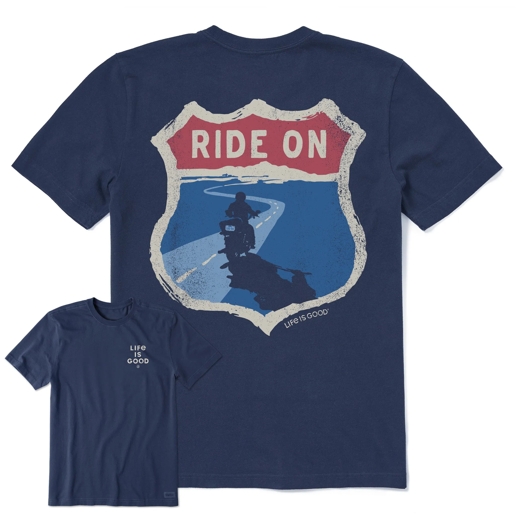 No Shrink Fabric EasyCareFabric Men's Ride On Motorcycle Short Sleeve Crusher-LITE Tee