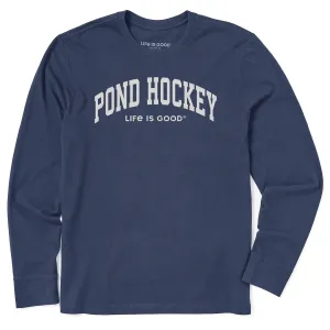Cotton Blend Men's Pond Hockey Arch Long Sleeve Crusher Tee