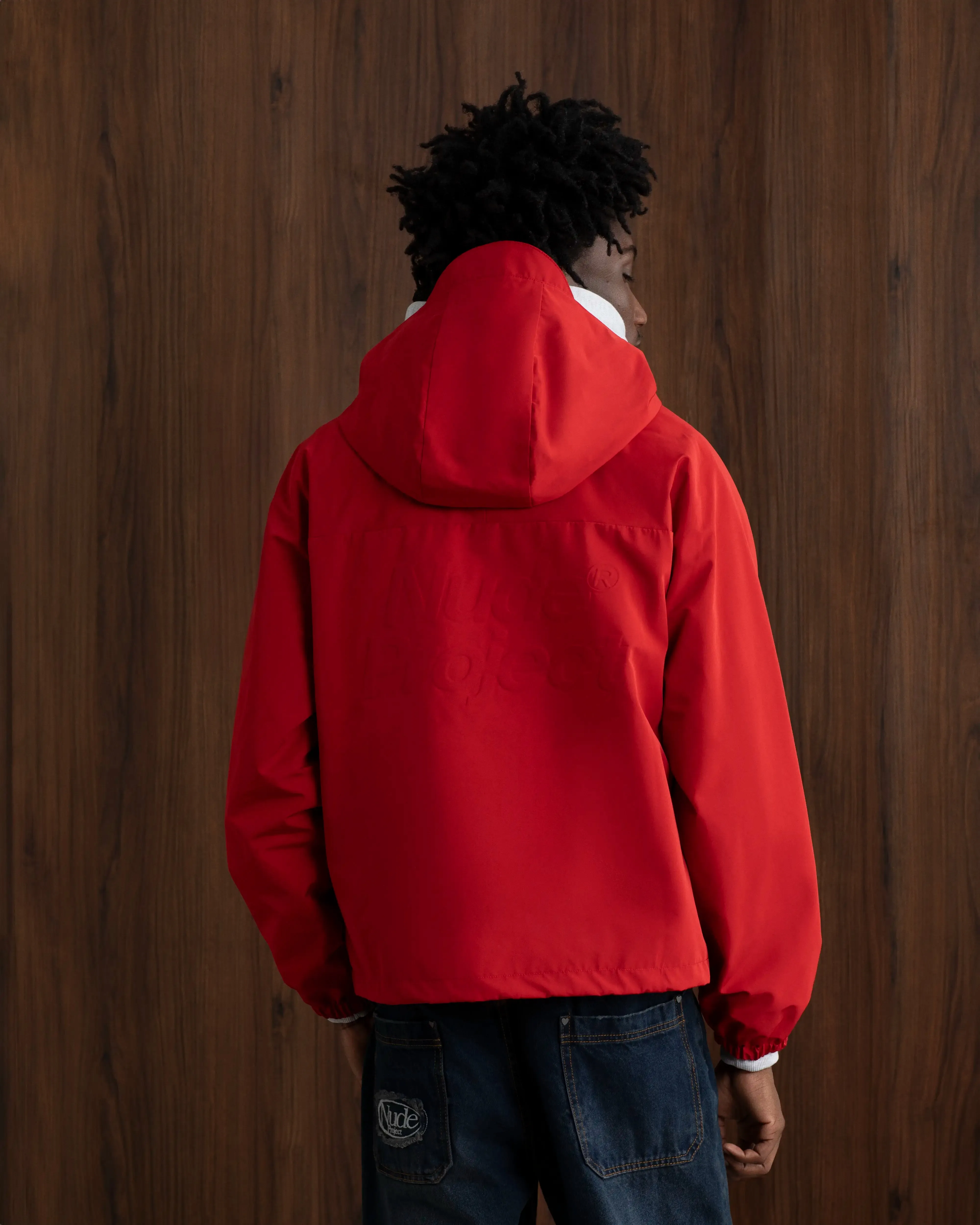 Milestones Windbreaker Jacket Red Dry Weather Look