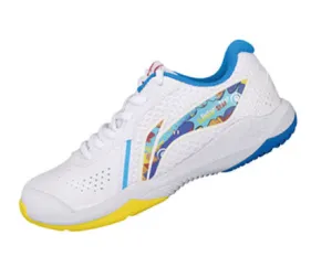 Airflow Ventilation Li Ning Lei Ting Badminton Kid's Shoe [White/Blue] AYTT014-3