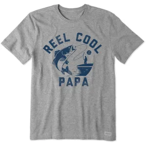 Men's Reel Cool Papa Fishing Short Sleeve Crusher Tee Odor Control Finish Zip Up