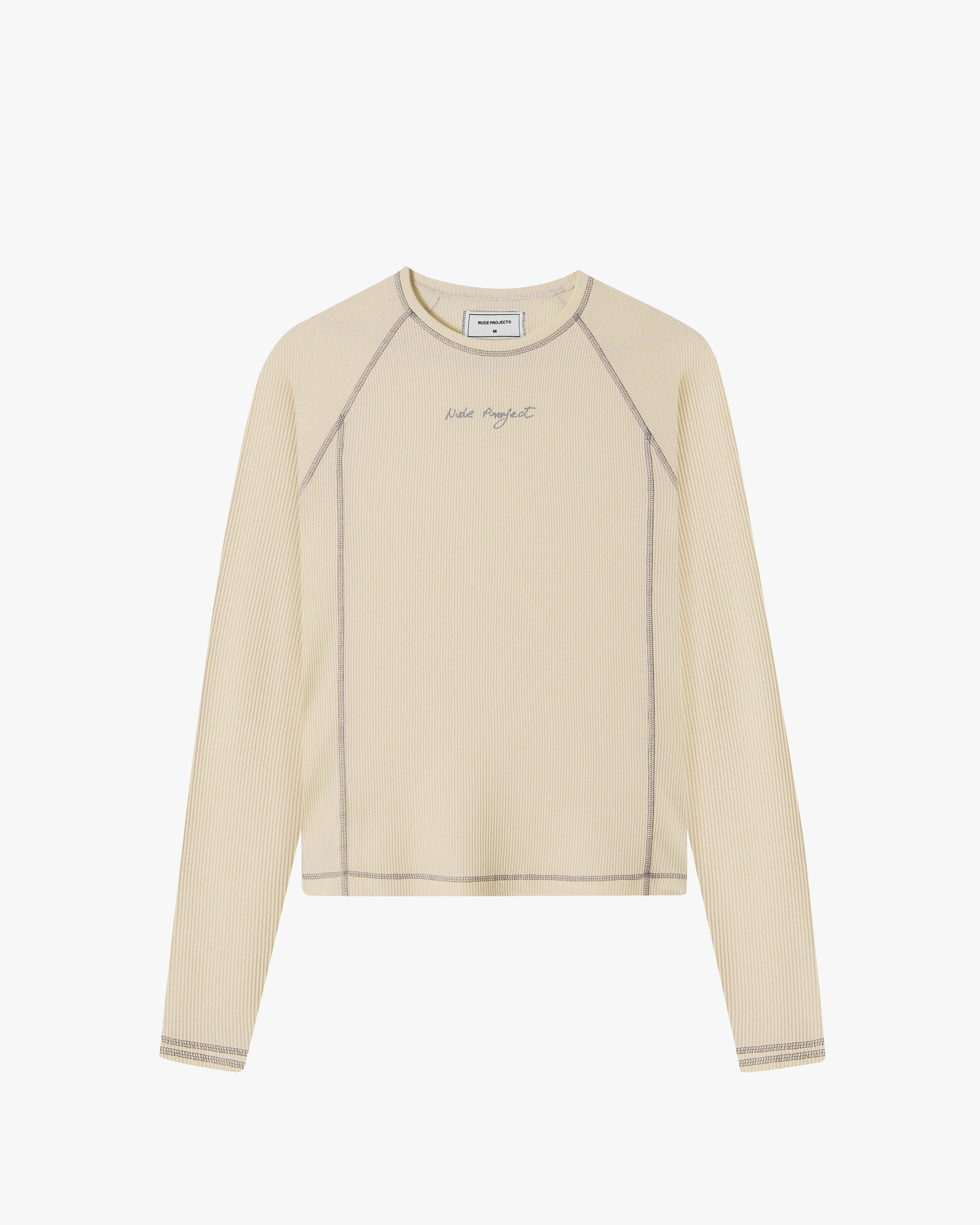 Formal Elegance Waffle Long-Sleeve Tee 2 Pack Marshmallow/Black