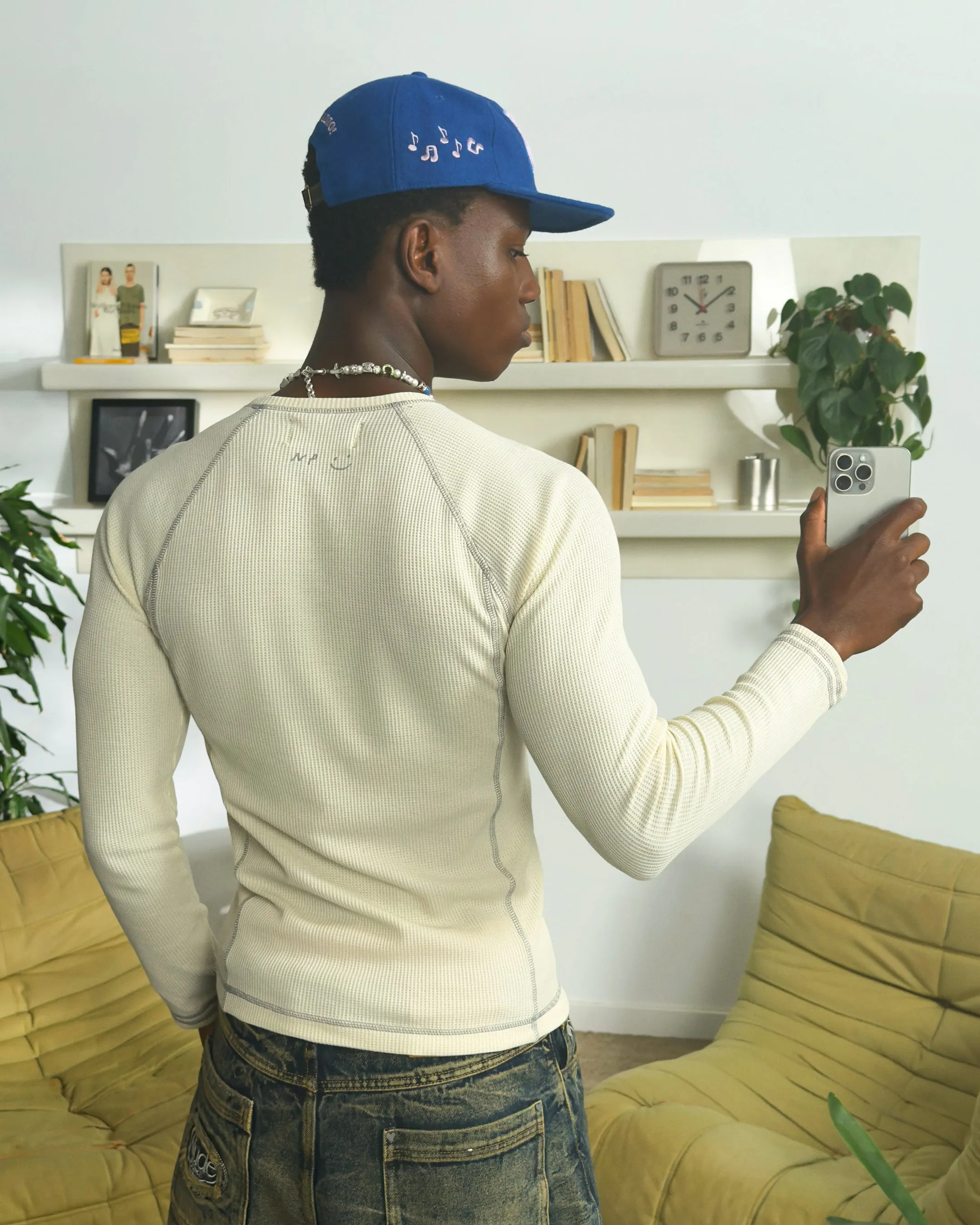 Waffle Long-Sleeve Tee 2 Pack Marshmallow/Black Simple Comfort Chic Vibes