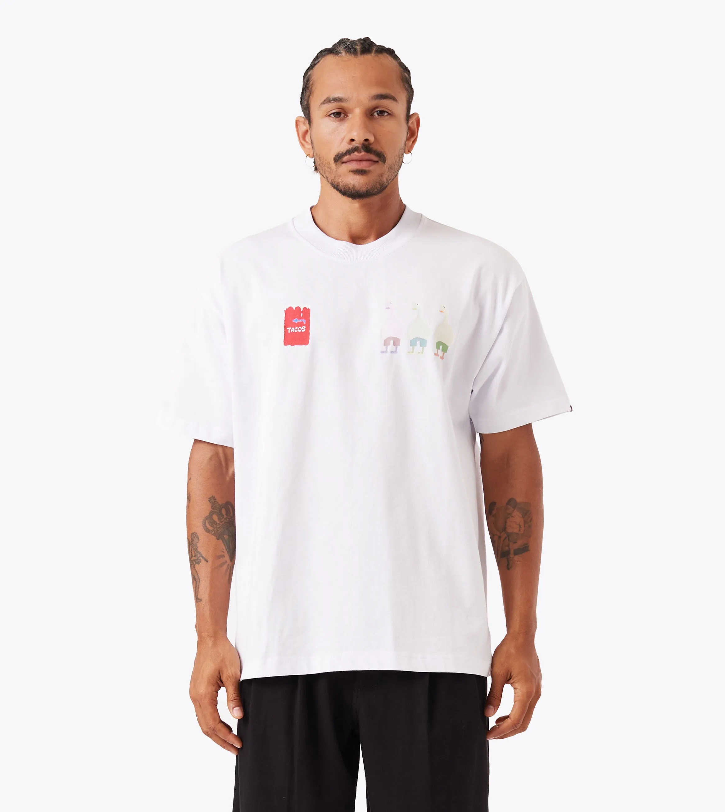 Ducks Box Tee White Stretchable Fabric