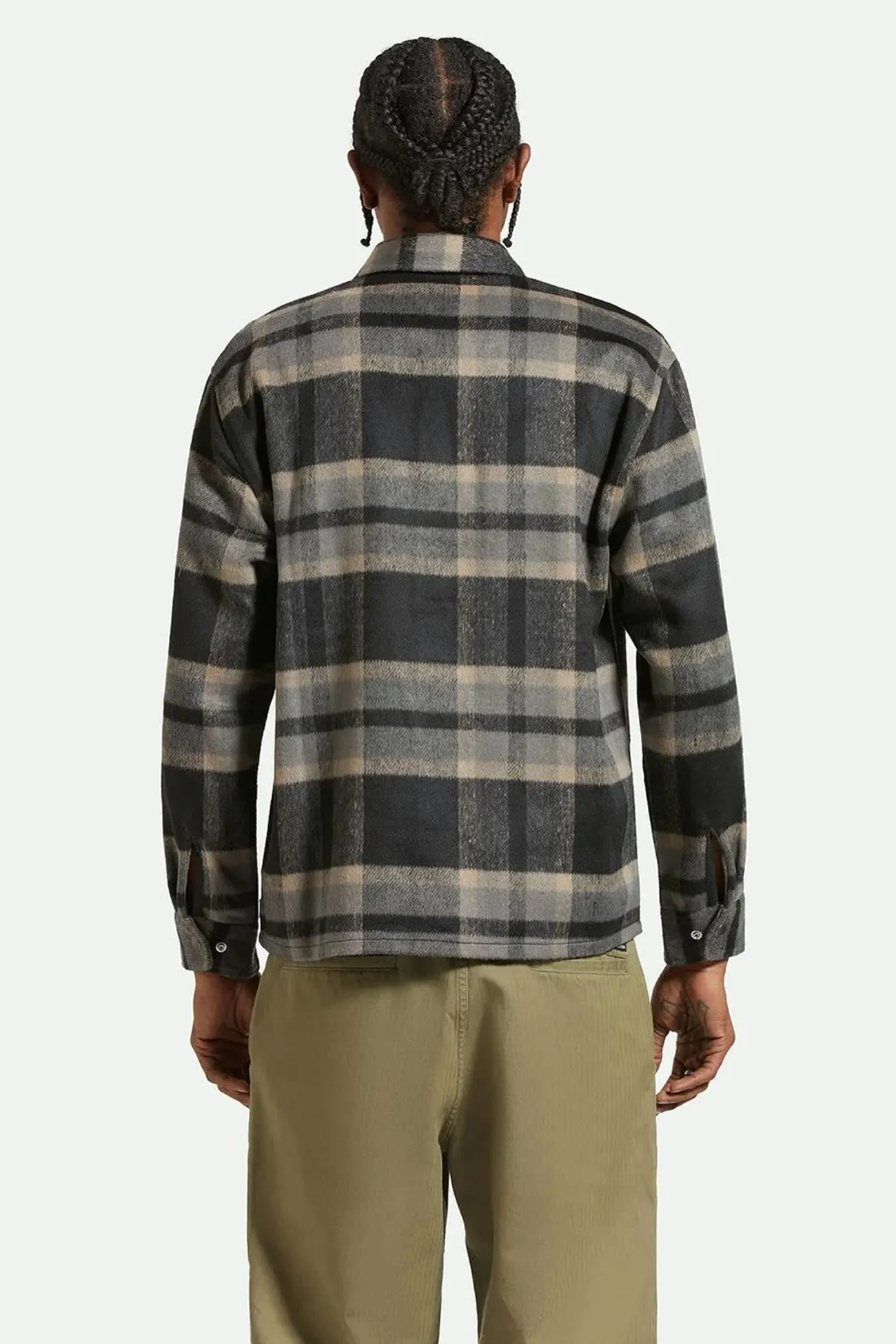 LowImpactDye Stretch Material Selden Soft Brushed Flannel Black Charcoal