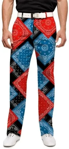 Loudmouth Golf: Mens Pants - Bandanas Eco Dye Process QuickReleaseFastenings