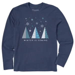 Brushed Interior Lining homecoming Men's Winter is Coming Trio Long Sleeve Crusher Tee