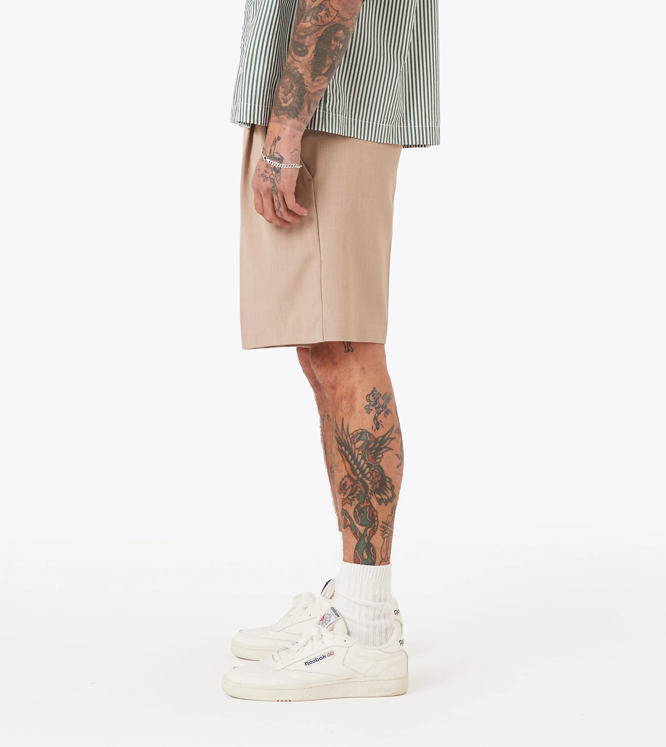 Travel Light Fitness Enthusiast Herringbone Flow Short Beige