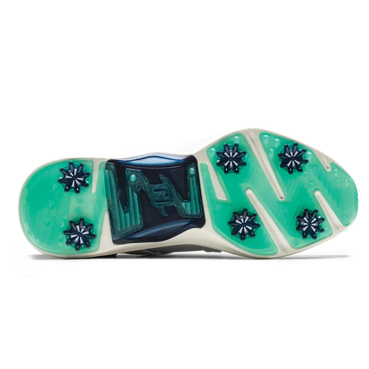 FootJoy Men's Hyperflex Golf Shoe- White/Navy/Green Stable performance Anti Sweat