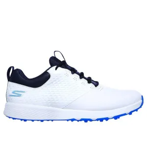 Men's Skechers Men's GO GOLF Elite 4 Spikless Golf Shoes ?C White / Navy Leather Shock Guard
