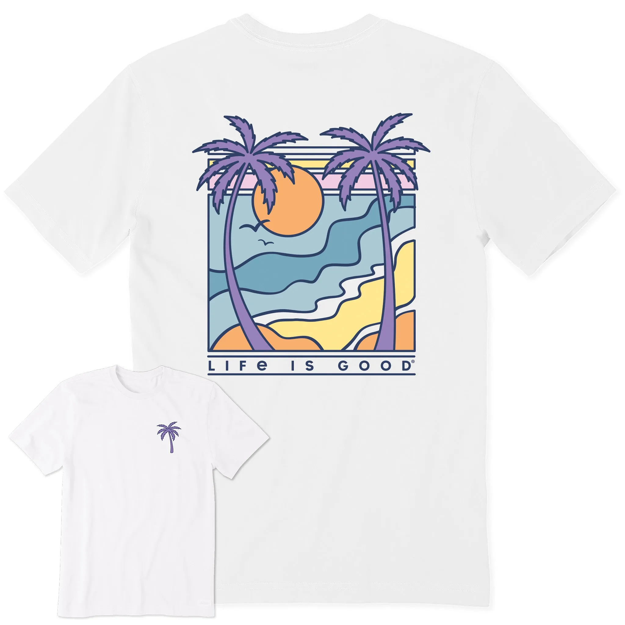 Men's Retro Palms Scene Short Sleeve Tee Stretch Material