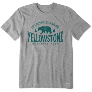 Men's Yellowstone Optimistic By Nature Grizzly Short Sleeve Crusher Tee Stretchy Fit