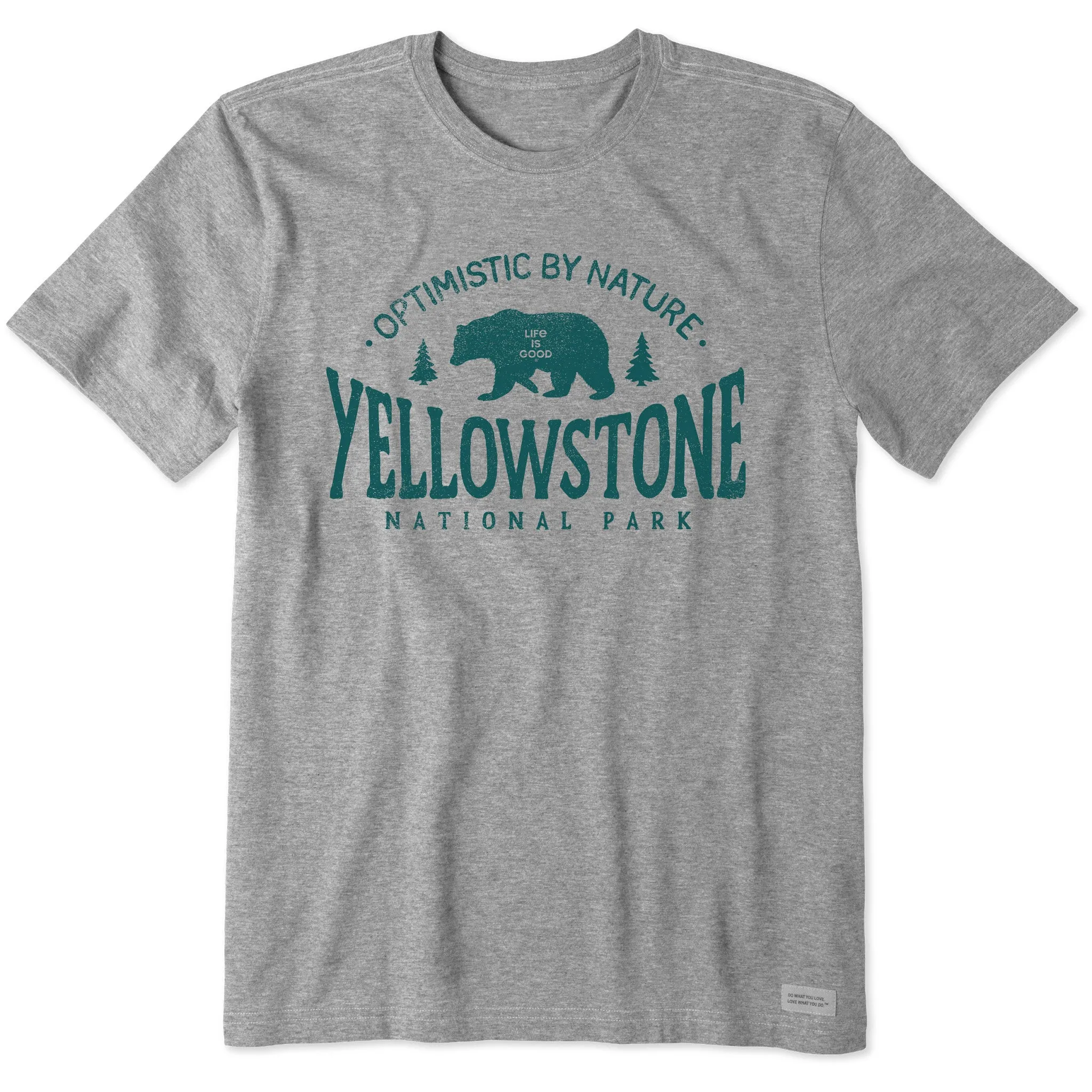 Men's Yellowstone Optimistic By Nature Grizzly Short Sleeve Crusher Tee Chic and Cozy Wear UV protection layer