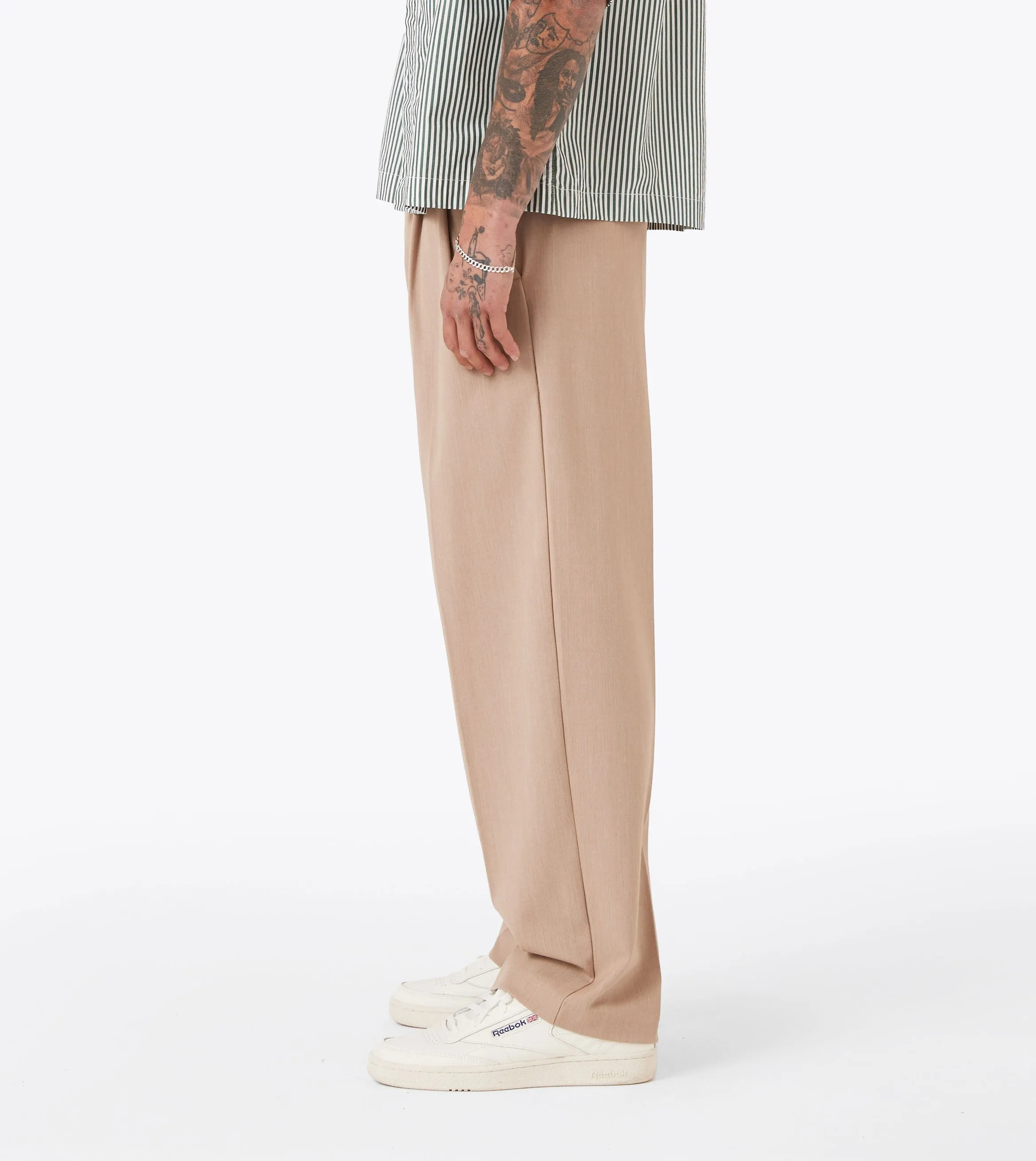 Durable Construction NonRestrictiveFit Herringbone Flow Pant Beige