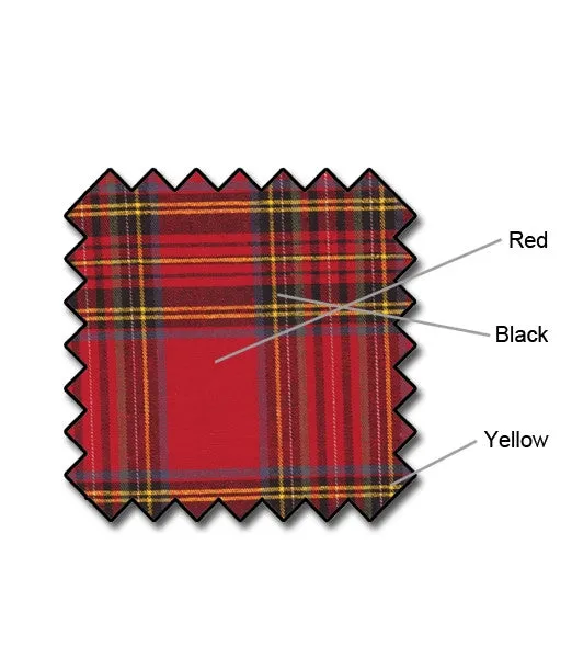 Golf Knickers: Mens 'Par 5' Cotton/Ramie Plaid Golf Trousers -Royal Stewart No Ride Fit