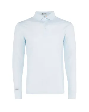 Placket Reinforcement Stearns Long Sleeve Polo - Sky / White