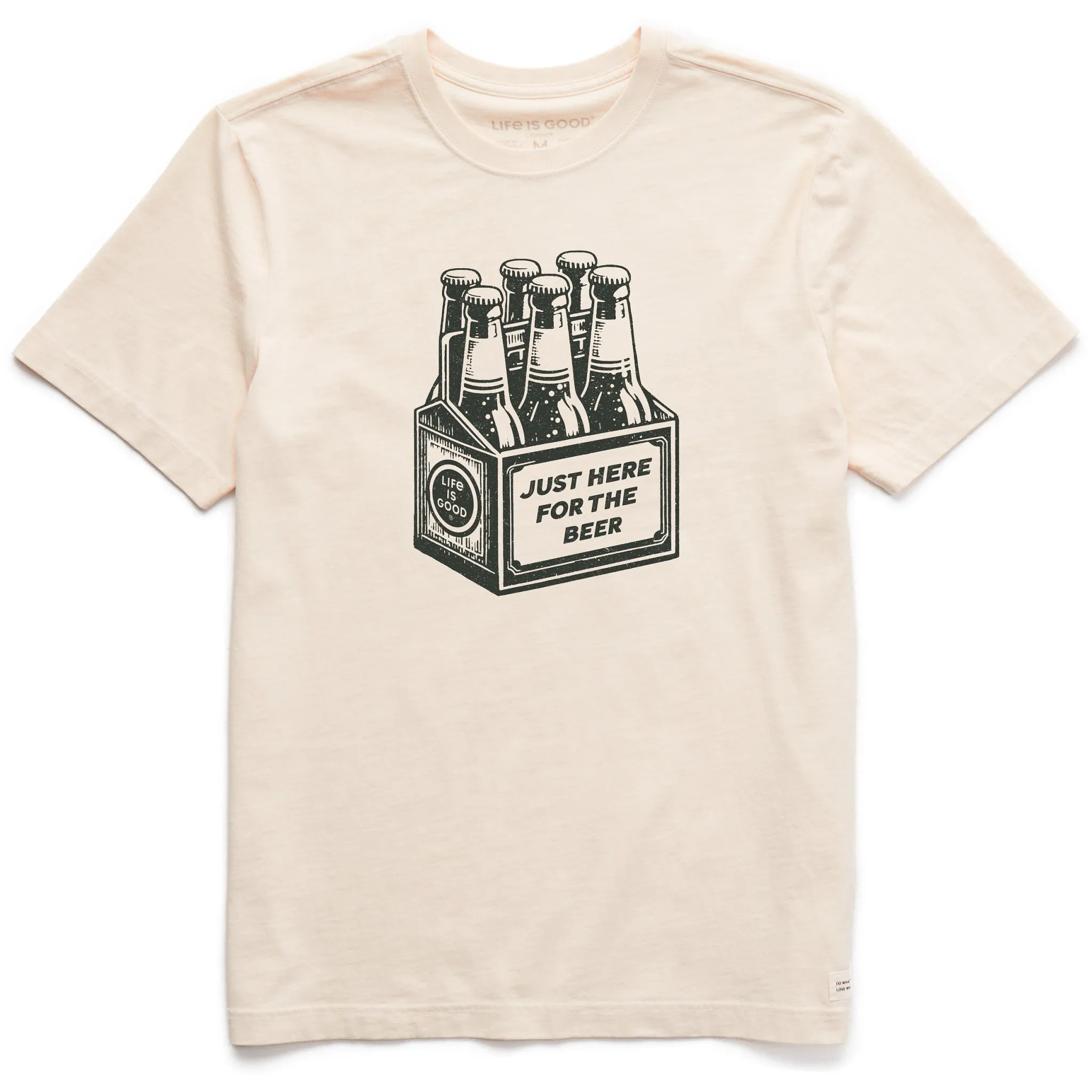 NonIrritatingTags Men's Here for the Beer (6 pack) Short Sleeve Crusher Tee