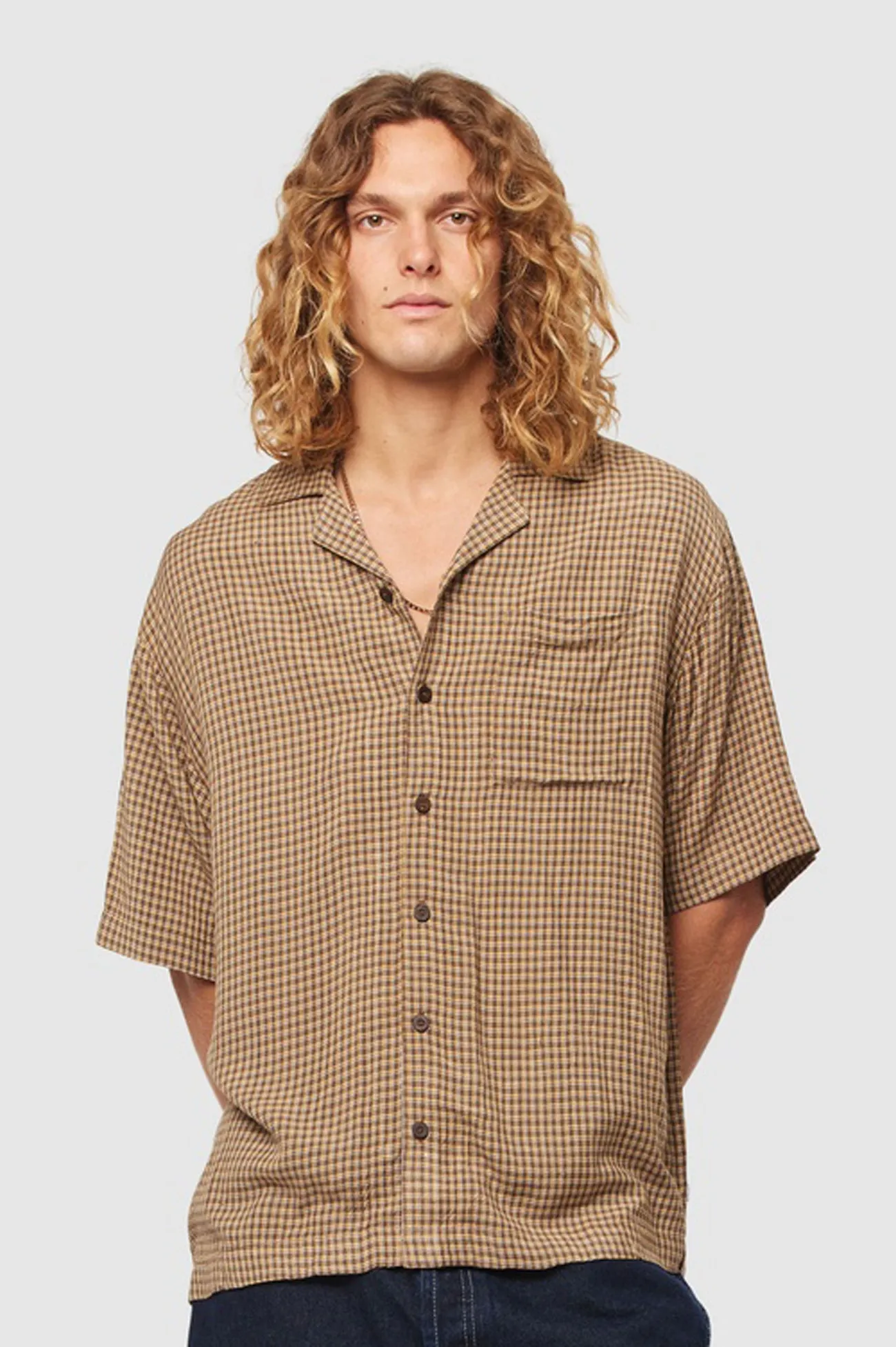 Merbau Check Bowler Biscuit Urban Smart