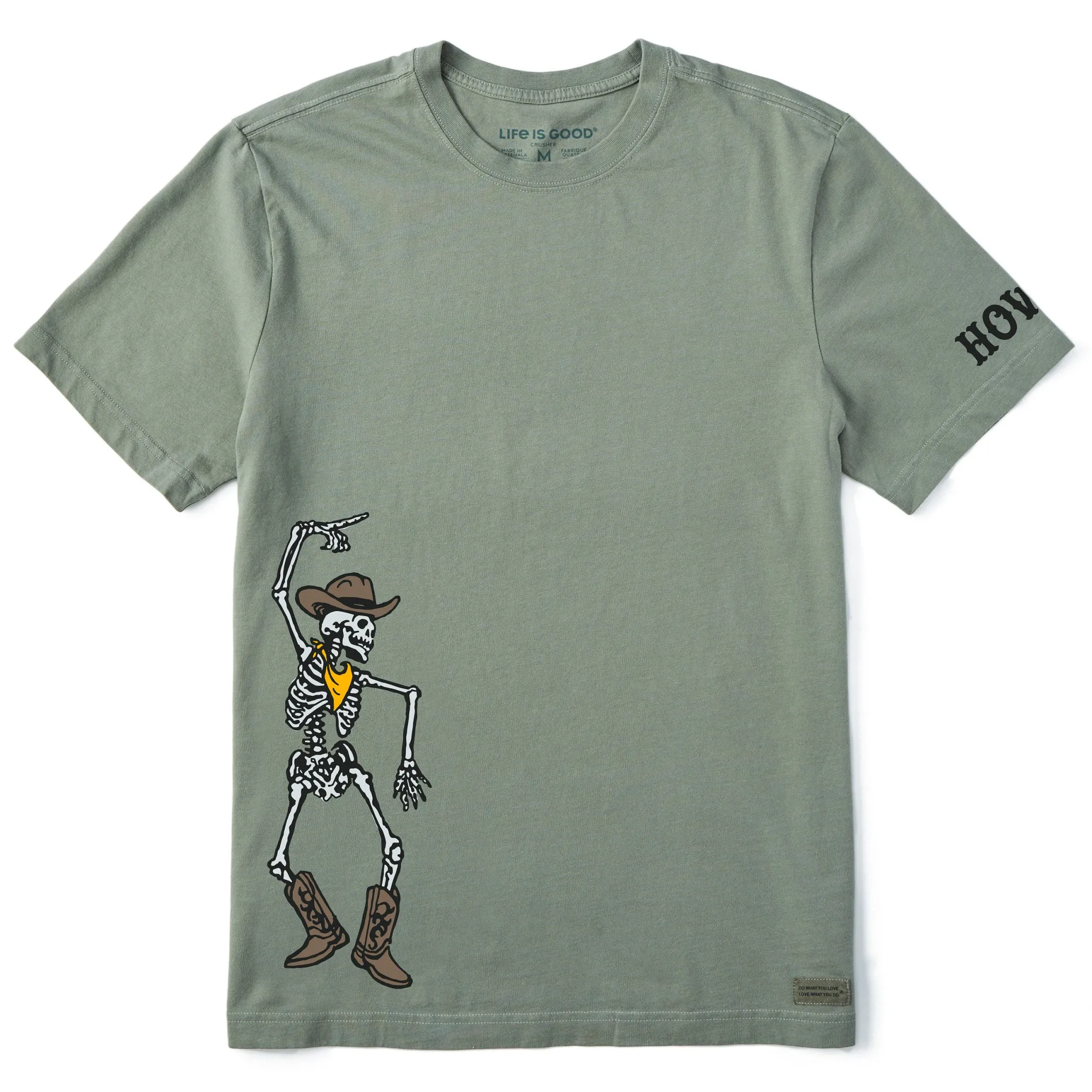 Simple Yet Elegant Cozy Fit Men's Howdy Cowboy Skeleton Short Sleeve Crusher Tee