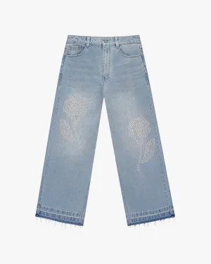 Night Out Rainy Day Old Baggy Denim Fantasy Jewel Flowers