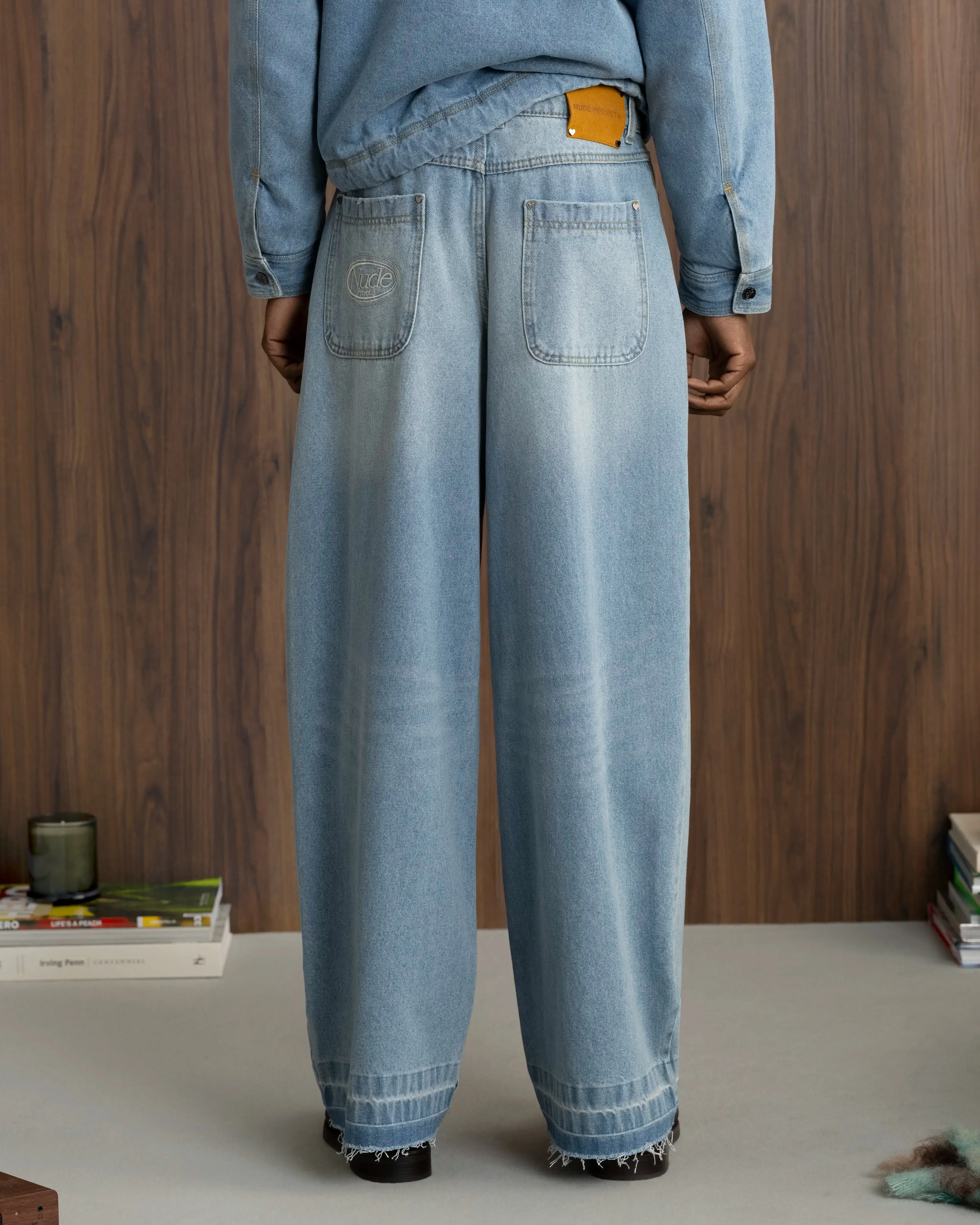 Old Baggy Denim Fantasy Jewel Flowers Modern Minimalist Creative Look Home Comfort Stylish Choice
