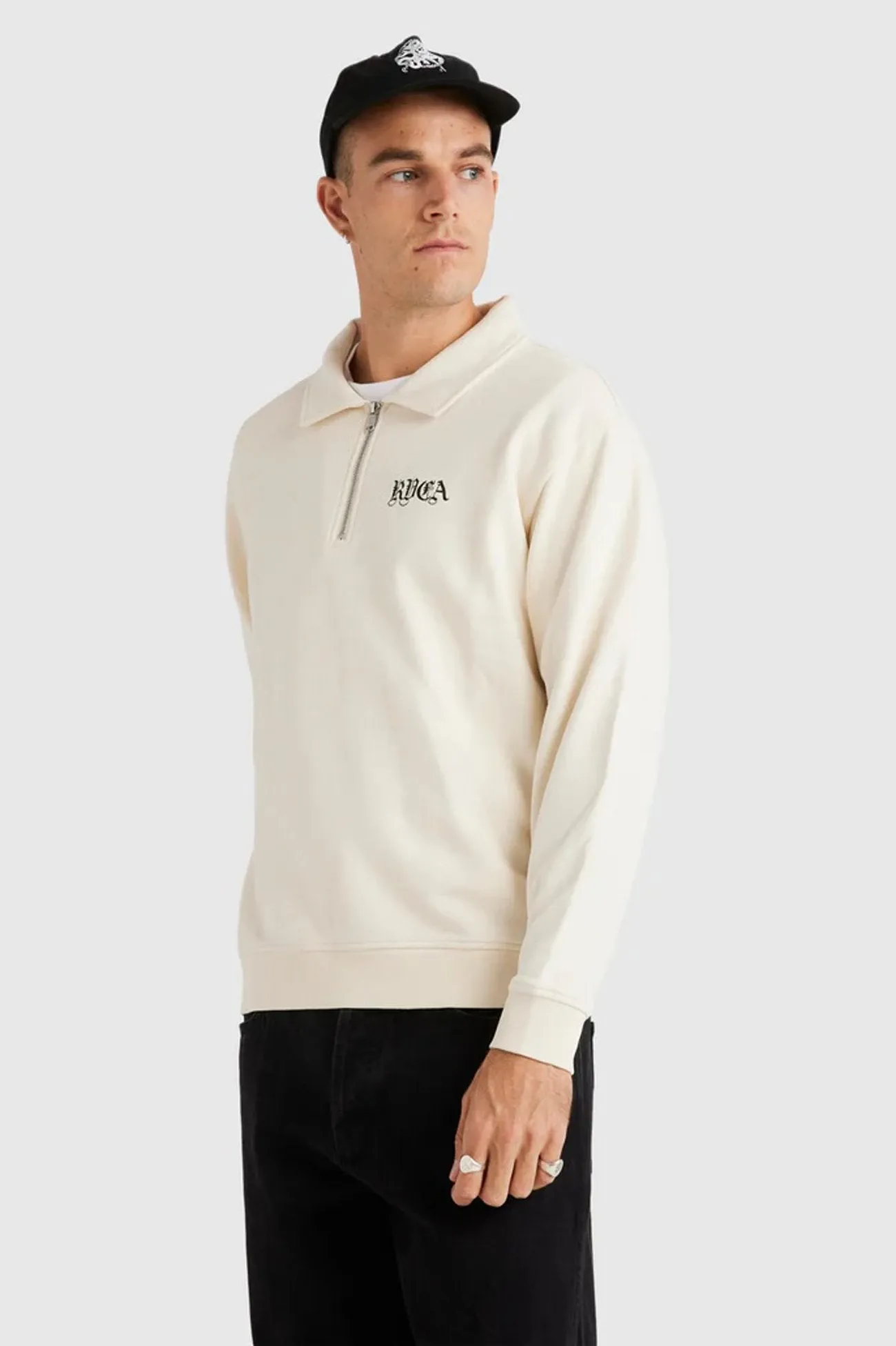 Benj Half Zip Collared Crew Salt Self Love