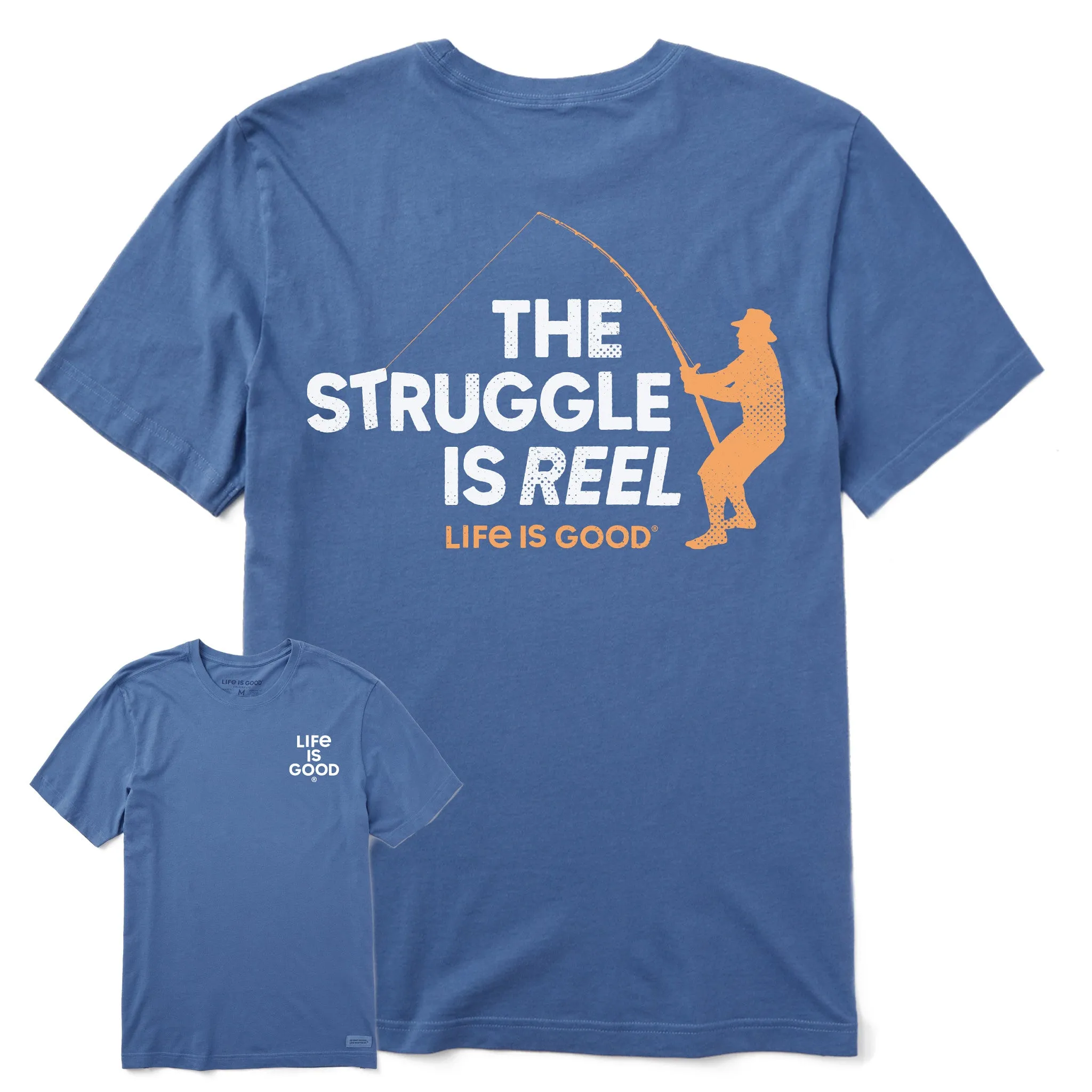 Men's The Struggle Is Reel Short Sleeve Tee Functional Fashion Classic Layer