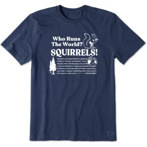 Seam Free Edging Outdoor Outfit Style Men's Squirrels Run the World Short Sleeve Crusher Tee