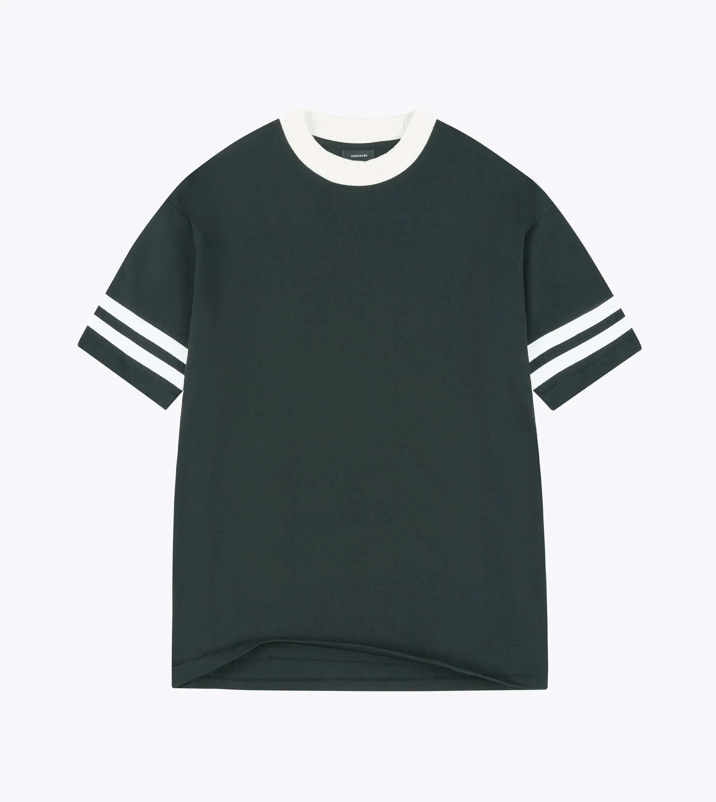 Comfy Essentials Ribbed Collar Design QB Lounge Tee Forest