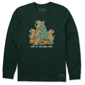 Outdoor Smart Sleek Look Men's This is the Good Part Mice Long Sleeve Crusher Tee