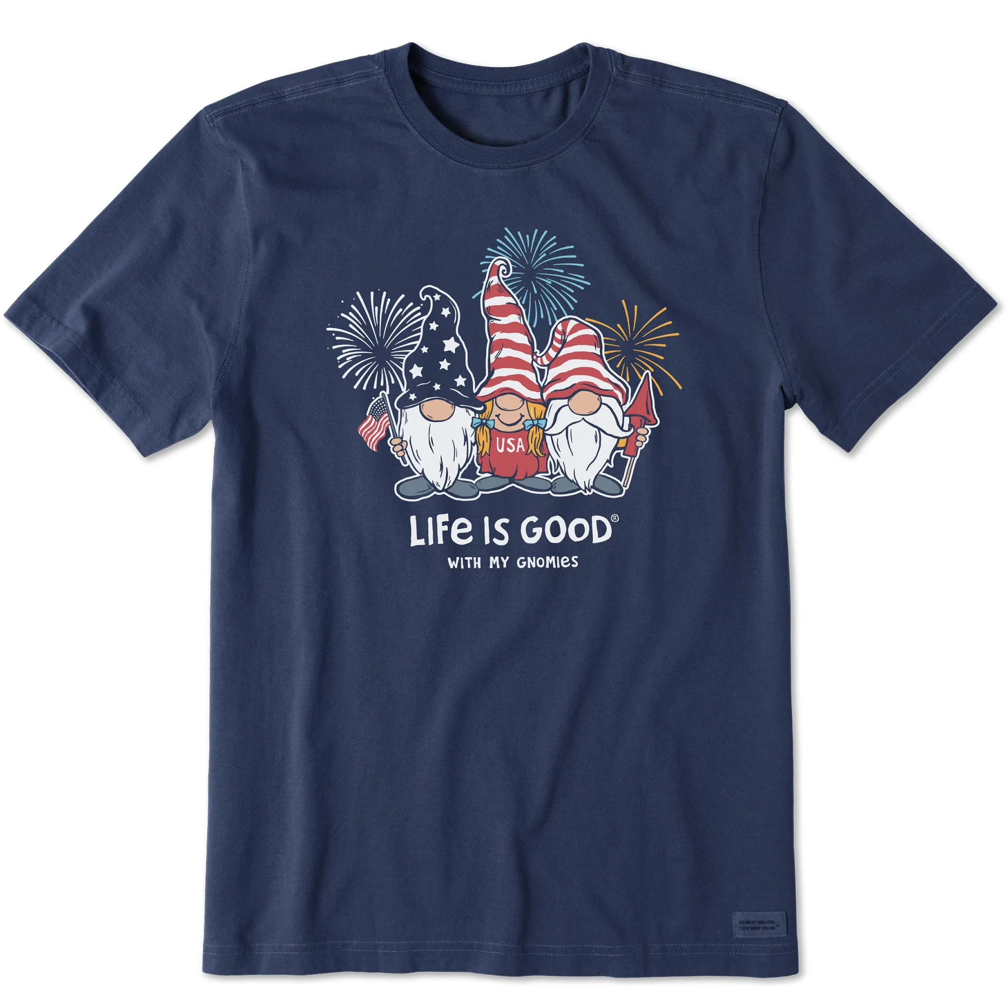 Men's USA Gnomes Short Sleeve Crusher Tee Chill Vibes Spring Freshness