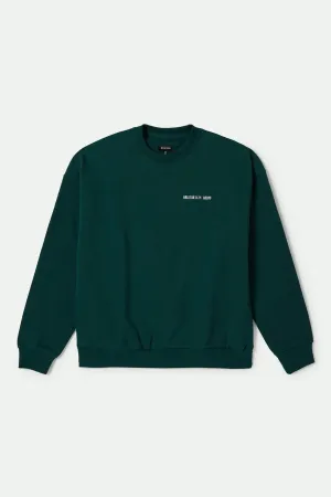 Embroidered Heavy Weight Crew Deep Emerald product bright vibrancy