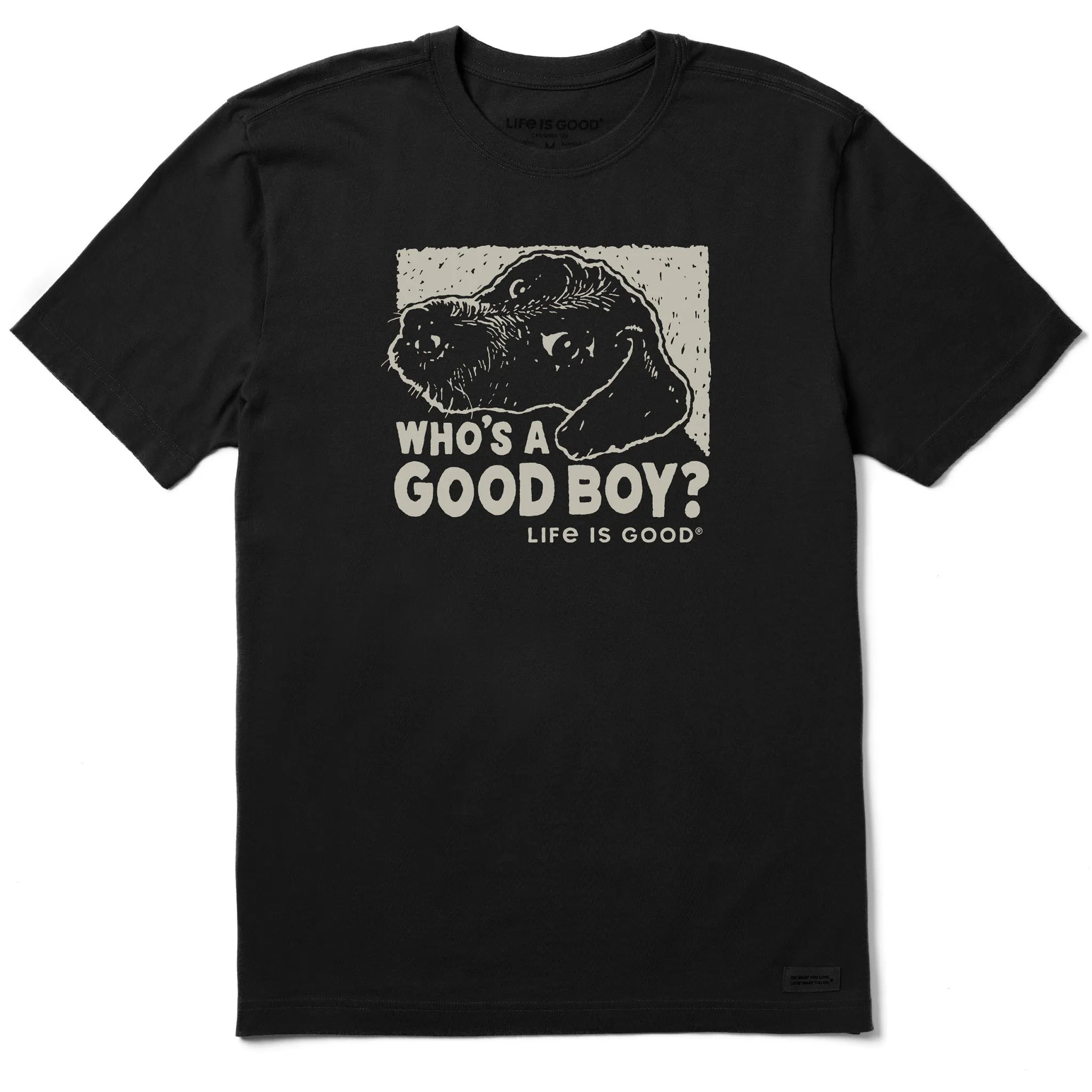 Men's Who's a Good Boy Short Sleeve Crusher Tee Eco Friendly Material Slim fit sleekness