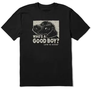 Men's Who's a Good Boy Short Sleeve Crusher Tee Eco Friendly Material Slim fit sleekness